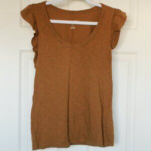 Universal Thread deep mustard ruffle tank size Small